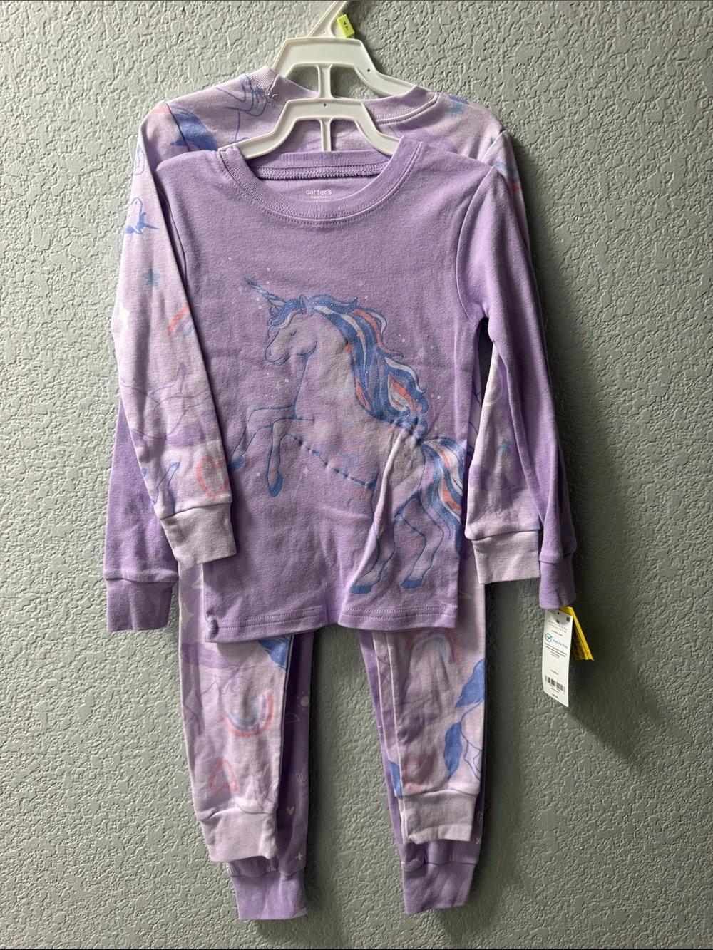 Carter's Lavender Unicorn & Rainbow Pajama Set